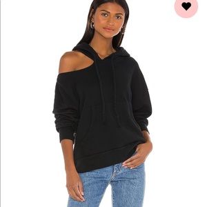 LNA off the shoulder hoodie